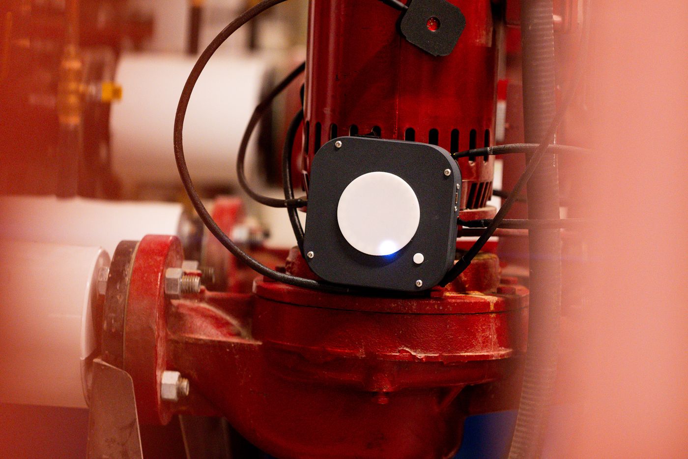 IoT Octopus mounted on an industrial pump motor