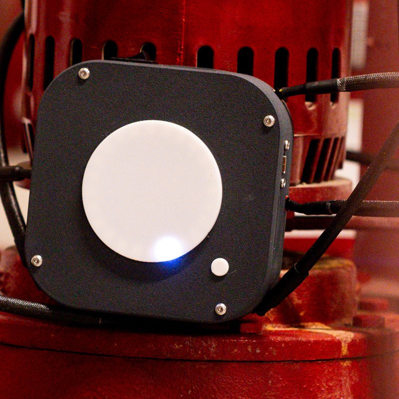 IoT Octopus device closeup on an industrial pump